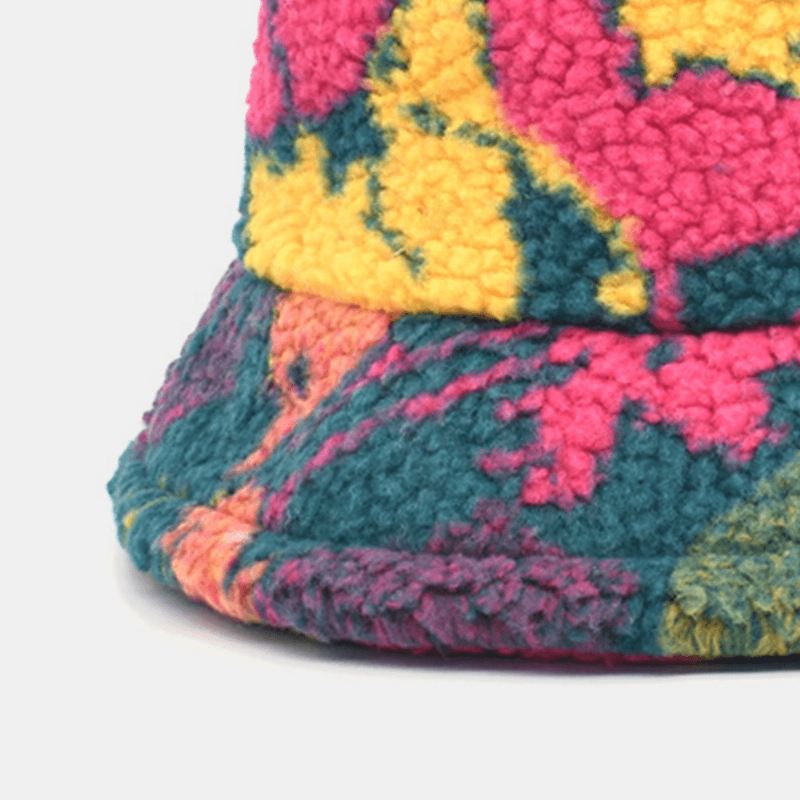 Unisex Bomuldsblanding Farvetryk Fløjl Holder Varmen Udendørs Rejse Casual Bucket Hat