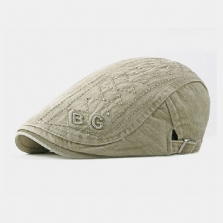 Unisex Bomuldsbroderibogstaver Casual Mode Forward Hat Baret Hat