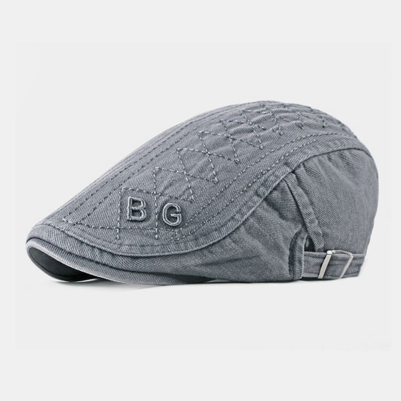 Unisex Bomuldsbroderibogstaver Casual Mode Forward Hat Baret Hat