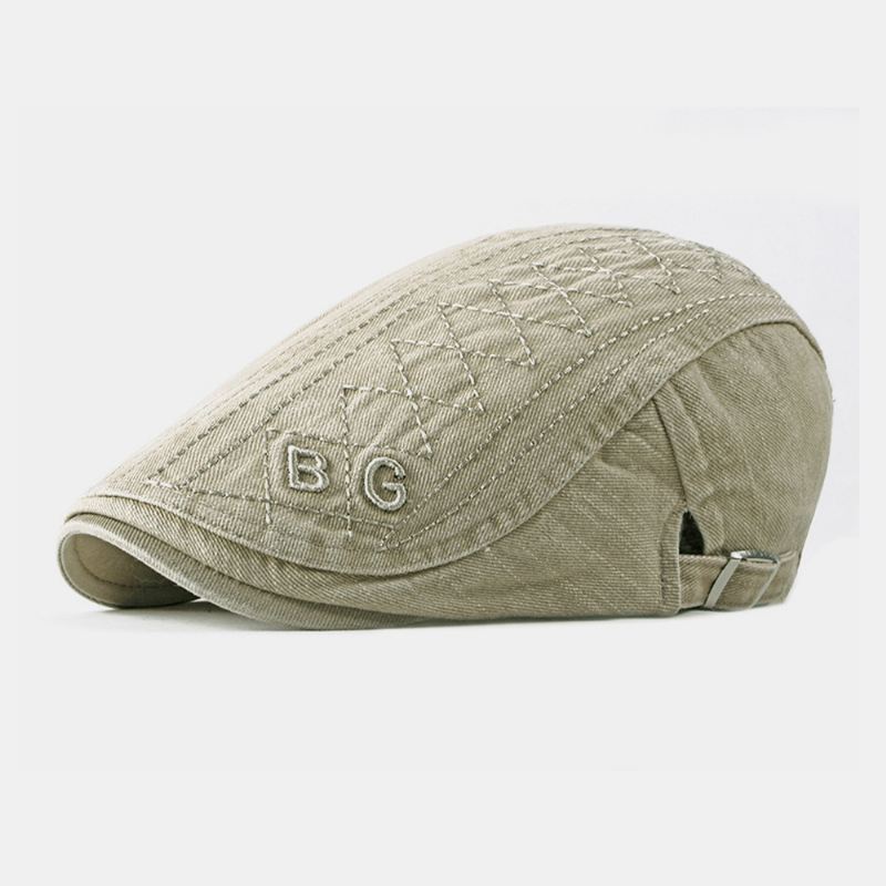 Unisex Bomuldsbroderibogstaver Casual Mode Forward Hat Baret Hat