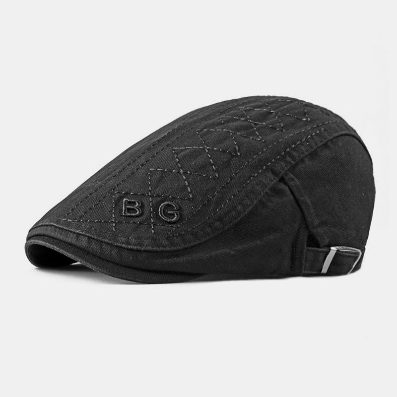 Unisex Bomuldsbroderibogstaver Casual Mode Forward Hat Baret Hat