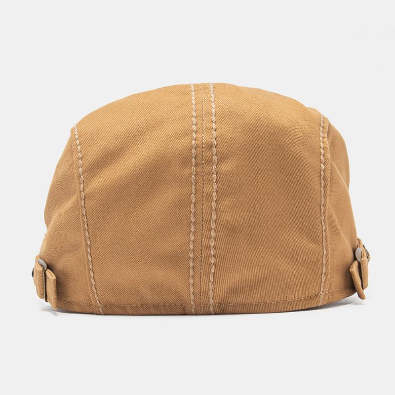 Unisex Bomuldspatchwork Regnbuefarvet Vævet Stråreb Dekoration Afslappet All-match Baret Flad Cap Ivy Cap