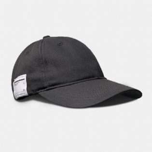 Unisex Bomuldssidelabel Patch Casual Mode Justerbar Solcreme Baseball Caps