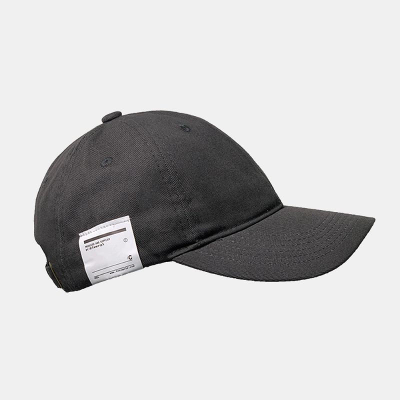 Unisex Bomuldssidelabel Patch Casual Mode Justerbar Solcreme Baseball Caps