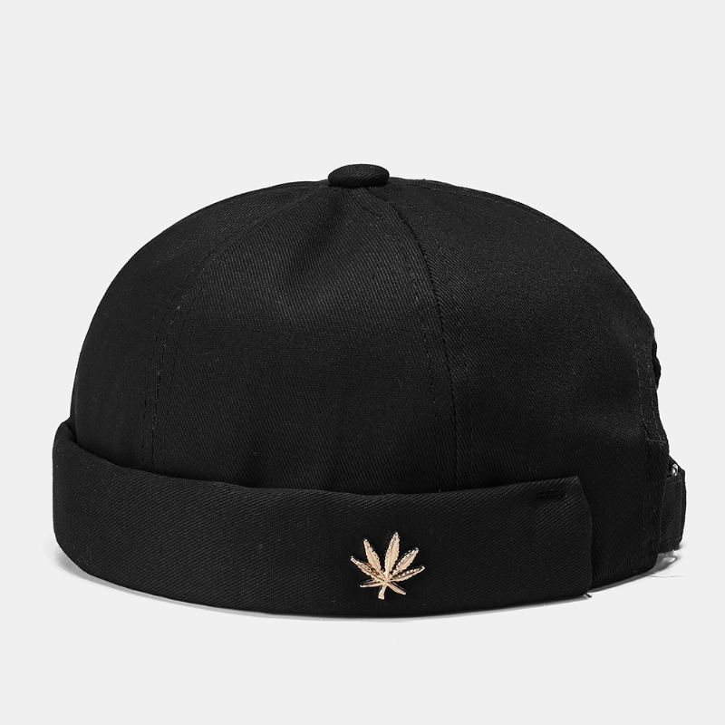 Unisex-bremløse Hatte Ensfarvet Kokosnødtræ-label Skull Caps