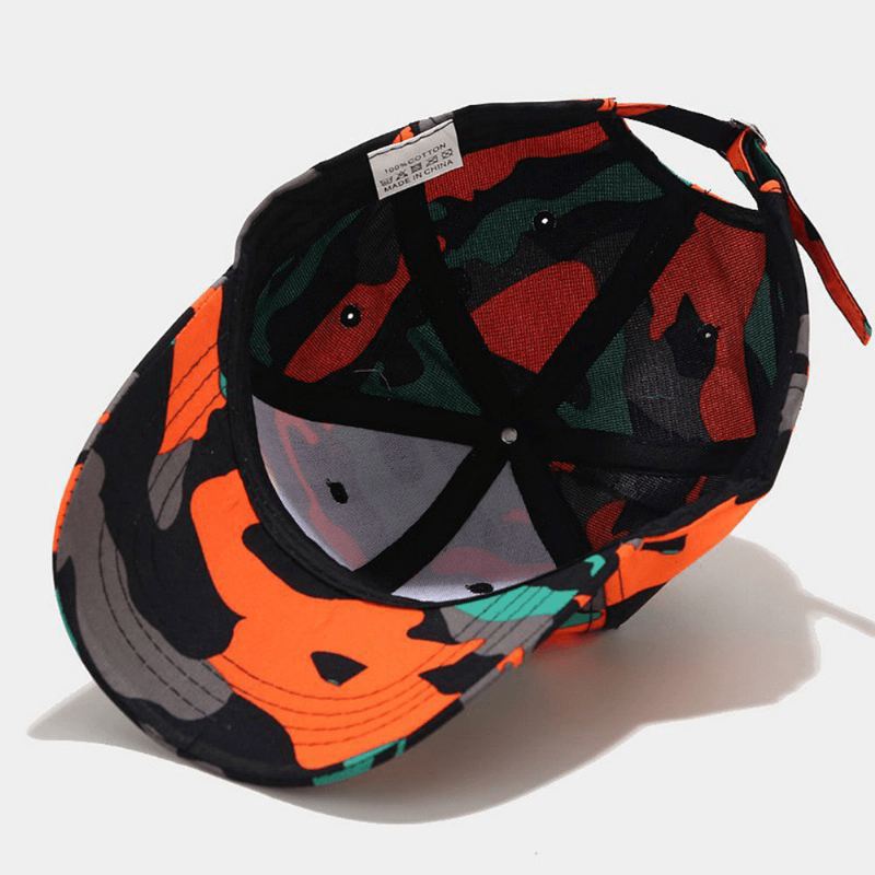 Unisex Camouflage Baseball Kasket Farvet Graffiti Bomuld Udendørs Solcreme Wild Fitted Hat