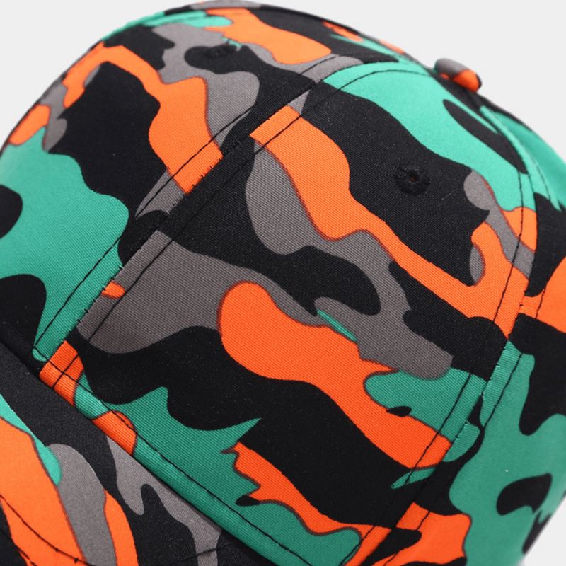 Unisex Camouflage Baseball Kasket Farvet Graffiti Bomuld Udendørs Solcreme Wild Fitted Hat