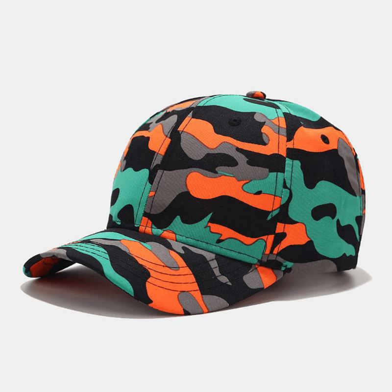 Unisex Camouflage Baseball Kasket Farvet Graffiti Bomuld Udendørs Solcreme Wild Fitted Hat