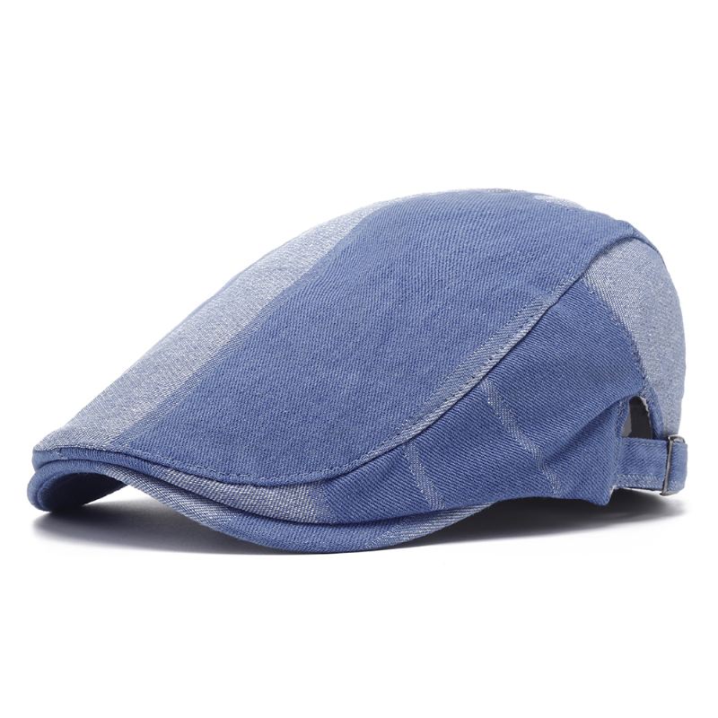 Unisex Denim Kort Skygge Distressed Blå Solskærm Peaked Cap