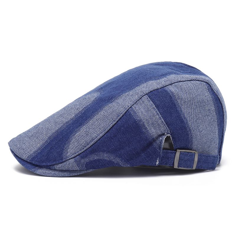 Unisex Denim Kort Skygge Distressed Blå Solskærm Peaked Cap