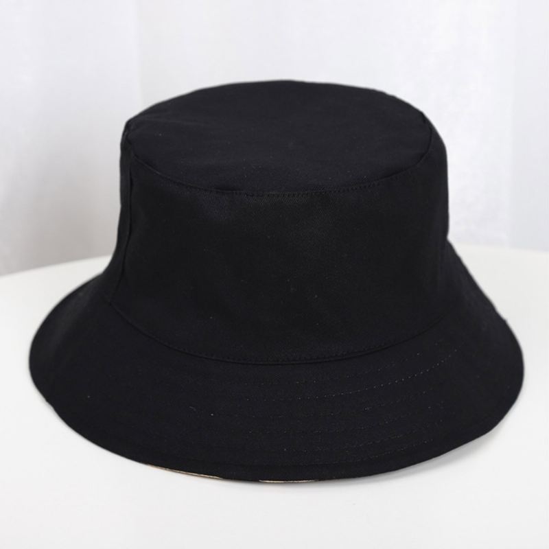 Unisex Double-side-wear Beach Hat Overlay Blade Med Tryk Udendørs Fiskeri Jagt Hat Bucket Hat