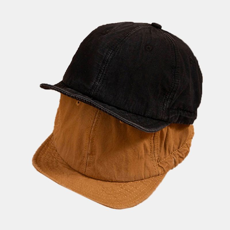 Unisex Ensfarvede Kort Sorte Skygge Snapback Hat Casual Vild Elastisk Bånd Baseball Cap