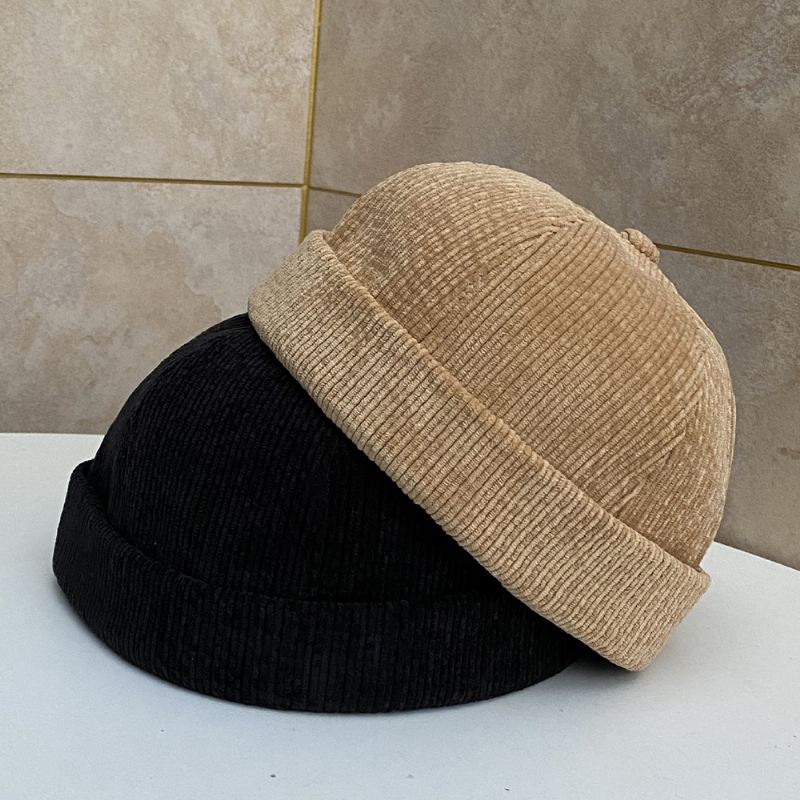 Unisex Ensfarvet Justerbar Fløjlshætte Kasket Afslappet Vild Solsejl Skyggeløs Beanie Landlord Cap