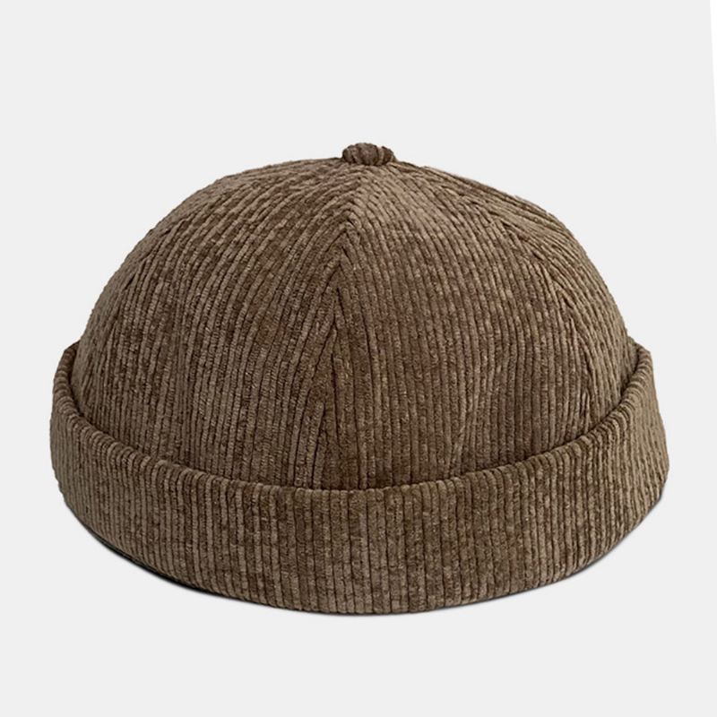 Unisex Ensfarvet Justerbar Fløjlshætte Kasket Afslappet Vild Solsejl Skyggeløs Beanie Landlord Cap