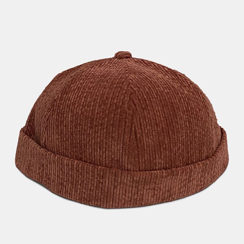 Unisex Ensfarvet Justerbar Fløjlshætte Kasket Afslappet Vild Solsejl Skyggeløs Beanie Landlord Cap