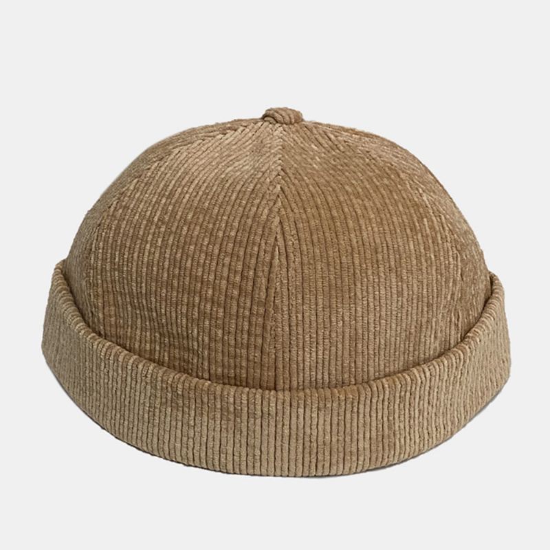 Unisex Ensfarvet Justerbar Fløjlshætte Kasket Afslappet Vild Solsejl Skyggeløs Beanie Landlord Cap