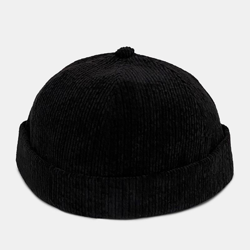 Unisex Ensfarvet Justerbar Fløjlshætte Kasket Afslappet Vild Solsejl Skyggeløs Beanie Landlord Cap