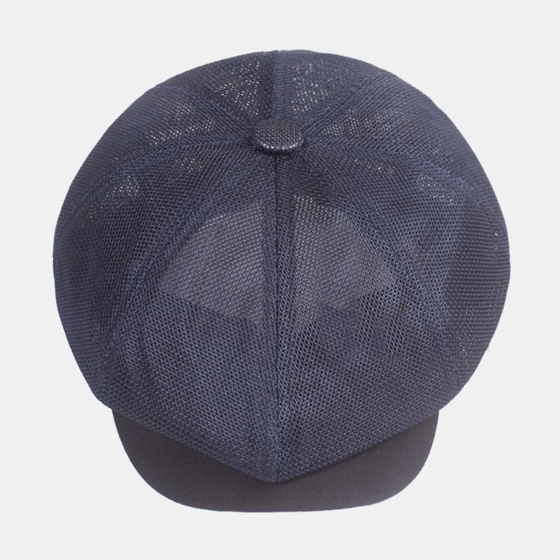 Unisex Fuld Mesh Åndbar Casual Baret Cap Octagonal Hat Painter Cap Forward Cap