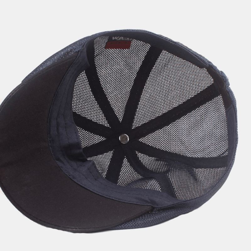 Unisex Fuld Mesh Åndbar Casual Baret Cap Octagonal Hat Painter Cap Forward Cap