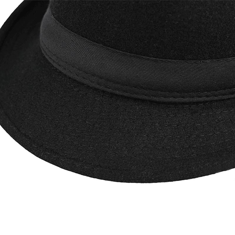 Unisex Jazzkasket Vintage Uldspand Trilby Rand Fedora Panamahat