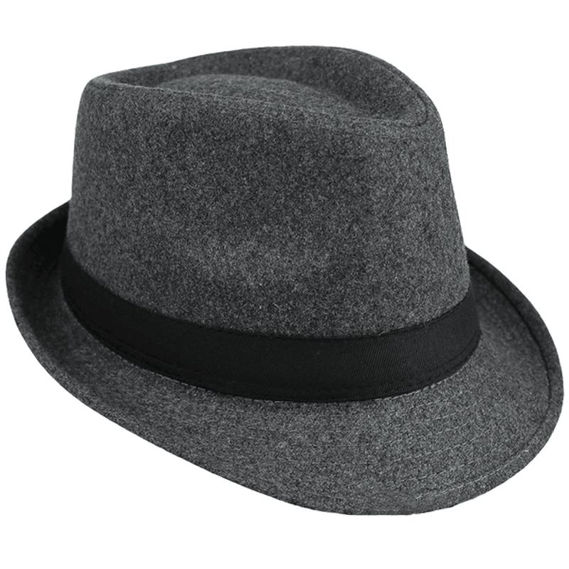 Unisex Jazzkasket Vintage Uldspand Trilby Rand Fedora Panamahat