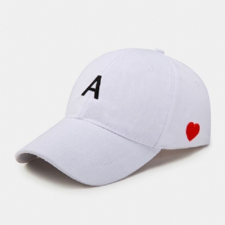 Unisex Letter A Love Heart Pattern Solhat Udendørs Casual Solskygge Baseball Caps