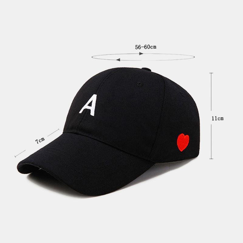 Unisex Letter A Love Heart Pattern Solhat Udendørs Casual Solskygge Baseball Caps