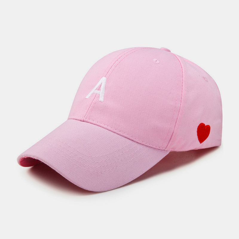 Unisex Letter A Love Heart Pattern Solhat Udendørs Casual Solskygge Baseball Caps