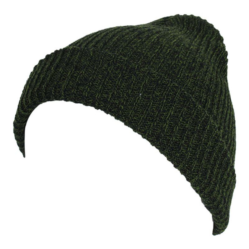 Unisex Mænd Kvinder Stripe Strikket Slouch Beanie Hat Ren Farve Elastisk Vinter Varm Cap