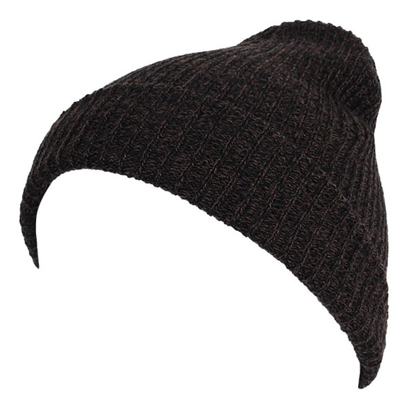 Unisex Mænd Kvinder Stripe Strikket Slouch Beanie Hat Ren Farve Elastisk Vinter Varm Cap