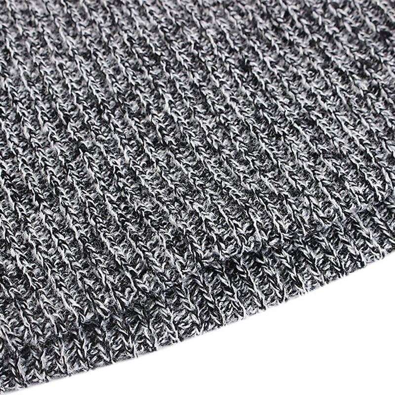 Unisex Mænd Kvinder Stripe Strikket Slouch Beanie Hat Ren Farve Elastisk Vinter Varm Cap