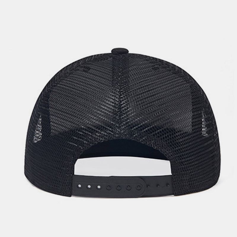 Unisex Mesh Patchwork Tegnefilm Kranie Broderi Store Flad Skygge Åndbar Hip Hop Baseball Cap