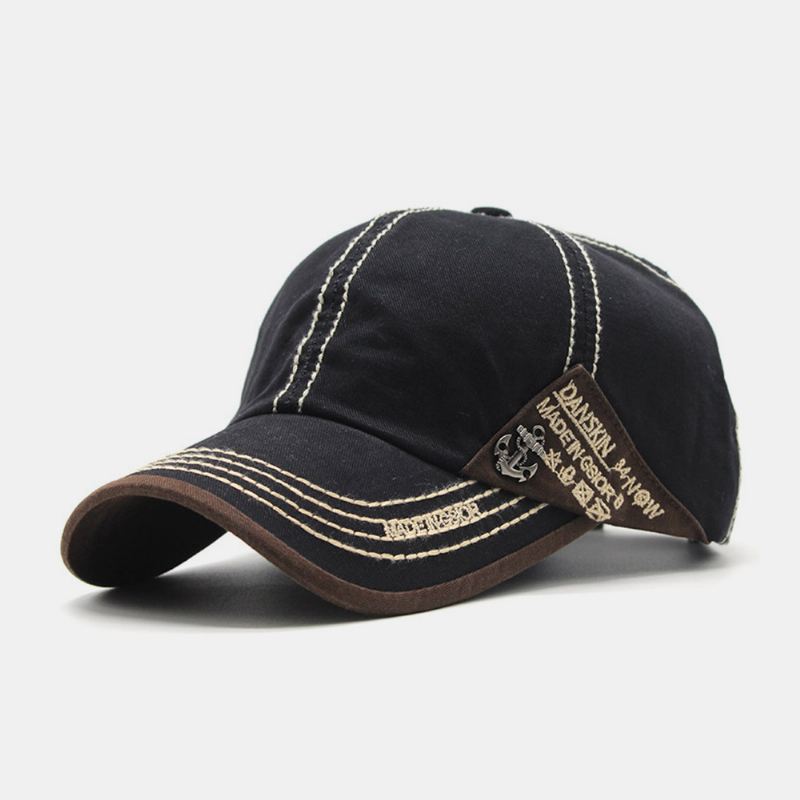 Unisex Metalbåd Anker Baseballhatte Brevbroderi Udendørs Solcreme Ivy Cap Stretch Fit Cap