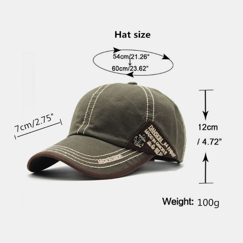 Unisex Metalbåd Anker Baseballhatte Brevbroderi Udendørs Solcreme Ivy Cap Stretch Fit Cap