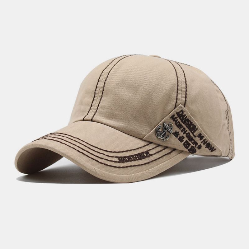 Unisex Metalbåd Anker Baseballhatte Brevbroderi Udendørs Solcreme Ivy Cap Stretch Fit Cap