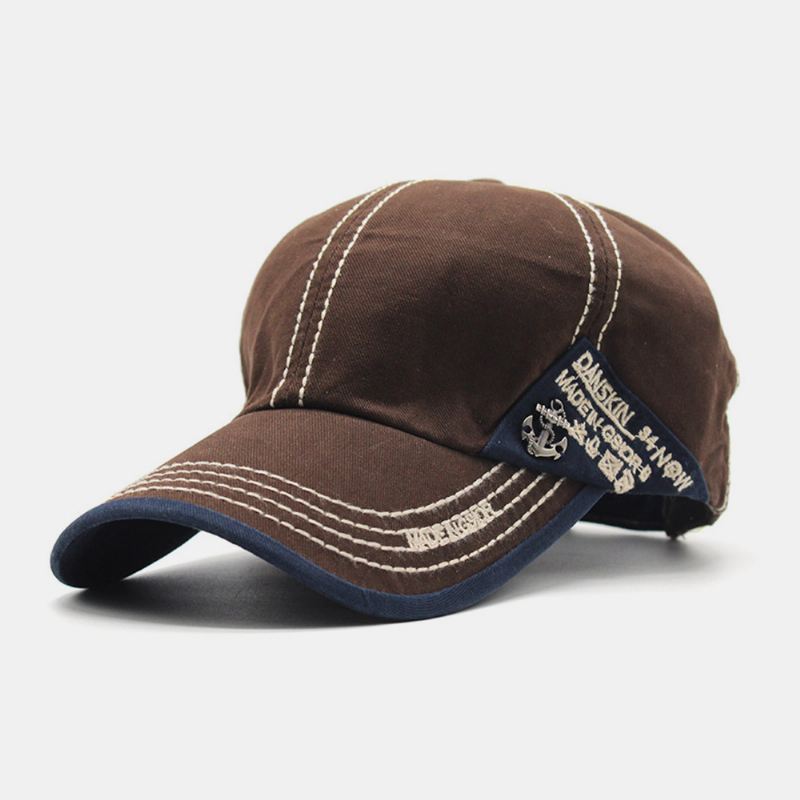 Unisex Metalbåd Anker Baseballhatte Brevbroderi Udendørs Solcreme Ivy Cap Stretch Fit Cap