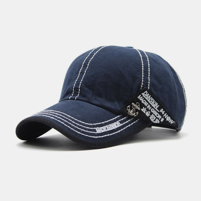 Unisex Metalbåd Anker Baseballhatte Brevbroderi Udendørs Solcreme Ivy Cap Stretch Fit Cap