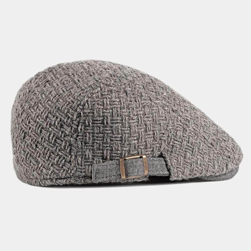 Unisex Minimalistisk Forward Cap Britisk Vintage Uld Baret-hatte