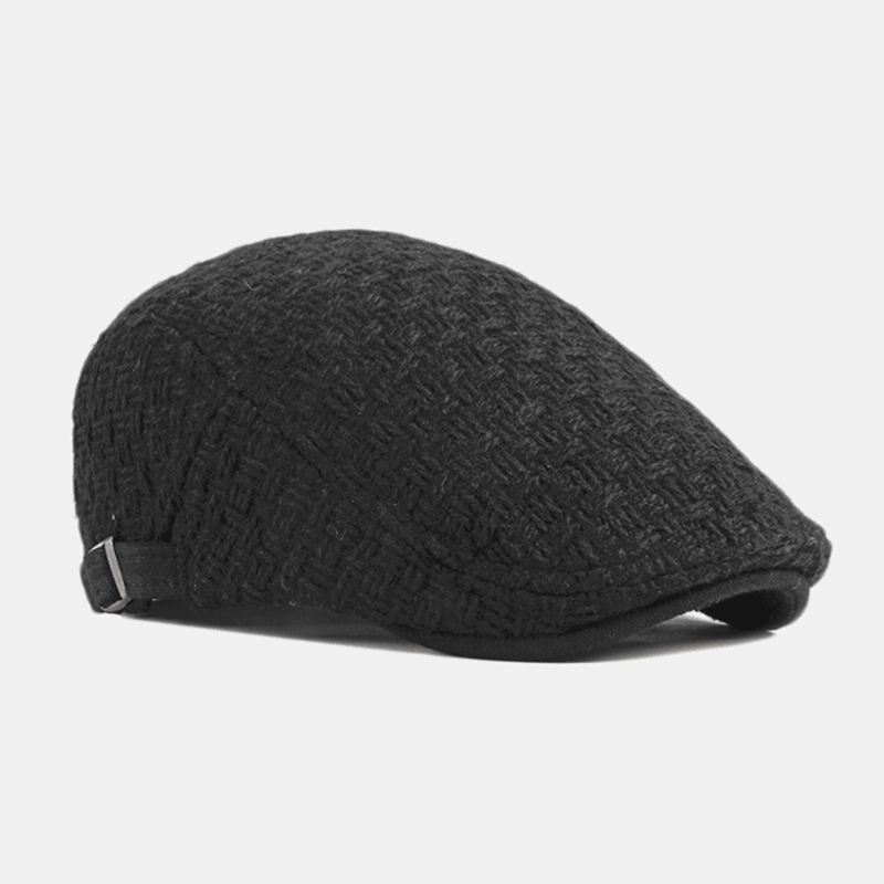 Unisex Minimalistisk Forward Cap Britisk Vintage Uld Baret-hatte