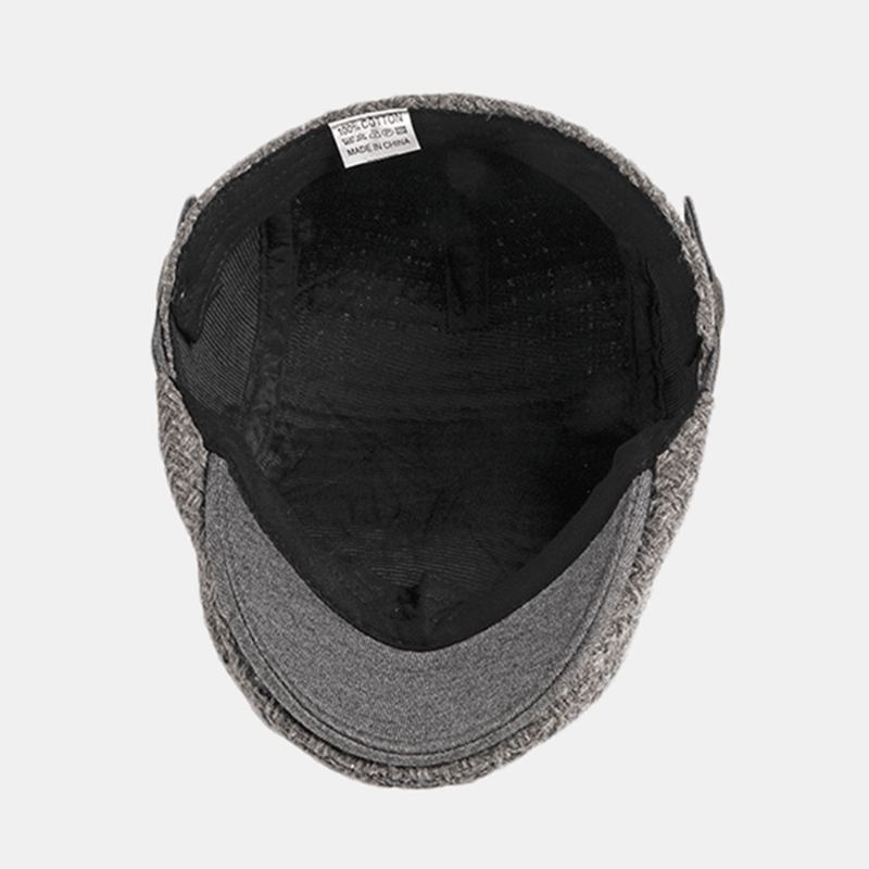 Unisex Minimalistisk Forward Cap Britisk Vintage Uld Baret-hatte