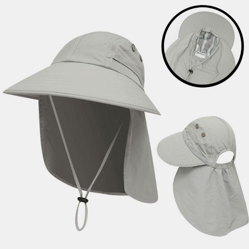 Unisex Nylon Ensfarvede Justerbar Sommer Udendørs Solsejl Fiske Klatrehat Åndbar Bucket Hat