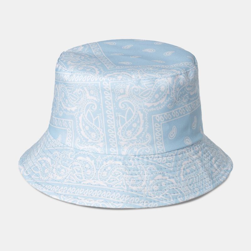 Unisex Overlay Cashew Med Tryk Bucket Hat Blandede Farvesøm Casual Solskærmshat