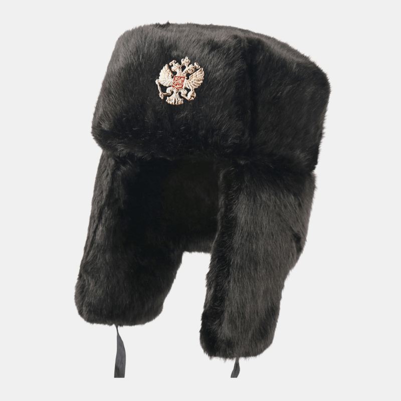 Unisex Plus Fløjl Sovjetisk Badge Varm Vindtæt Øreklapper Beskyttelse Udendørs Trapper Hat Ushanka Hat