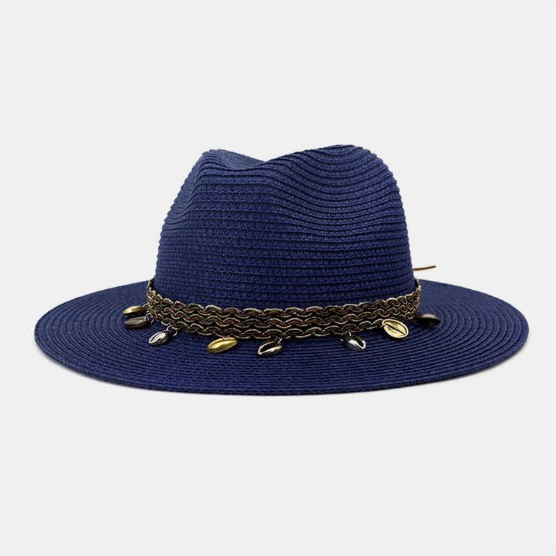 Unisex Solcreme Rejse Strand Solhat Elegant Seaside Bred Skygge Jazzhat Stråhat