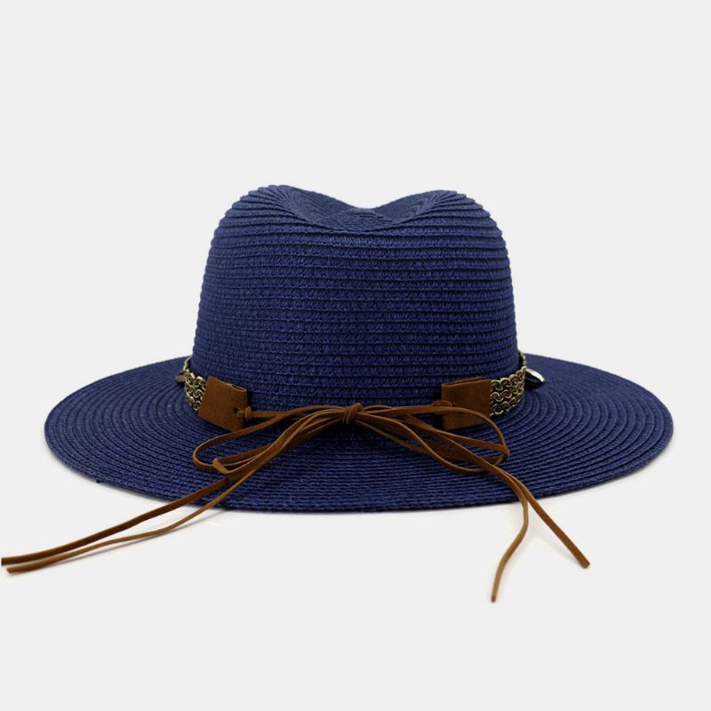 Unisex Solcreme Rejse Strand Solhat Elegant Seaside Bred Skygge Jazzhat Stråhat