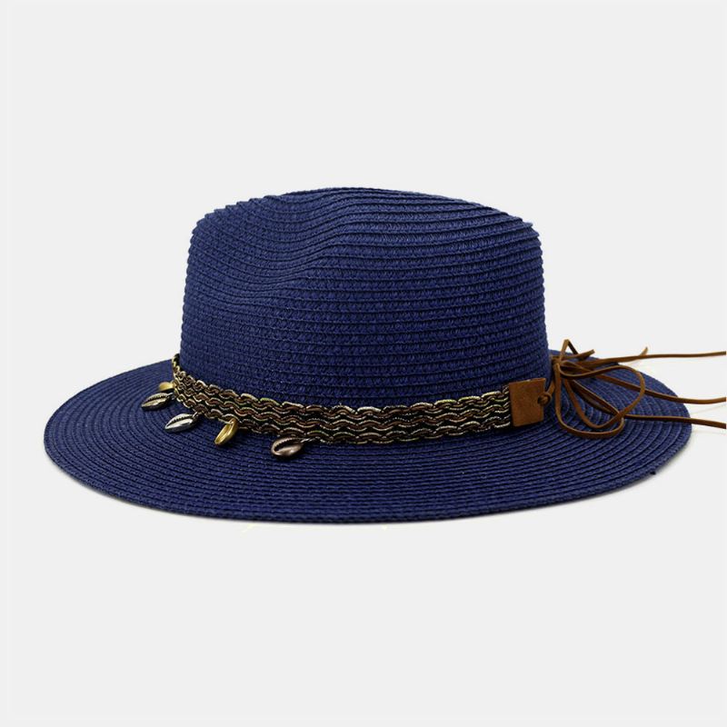 Unisex Solcreme Rejse Strand Solhat Elegant Seaside Bred Skygge Jazzhat Stråhat