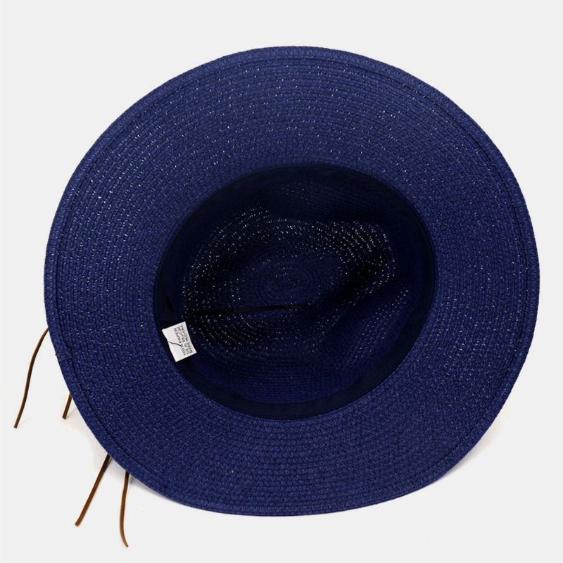 Unisex Solcreme Rejse Strand Solhat Elegant Seaside Bred Skygge Jazzhat Stråhat