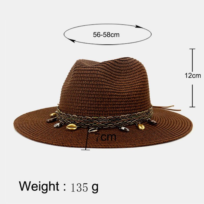 Unisex Solcreme Rejse Strand Solhat Elegant Seaside Bred Skygge Jazzhat Stråhat