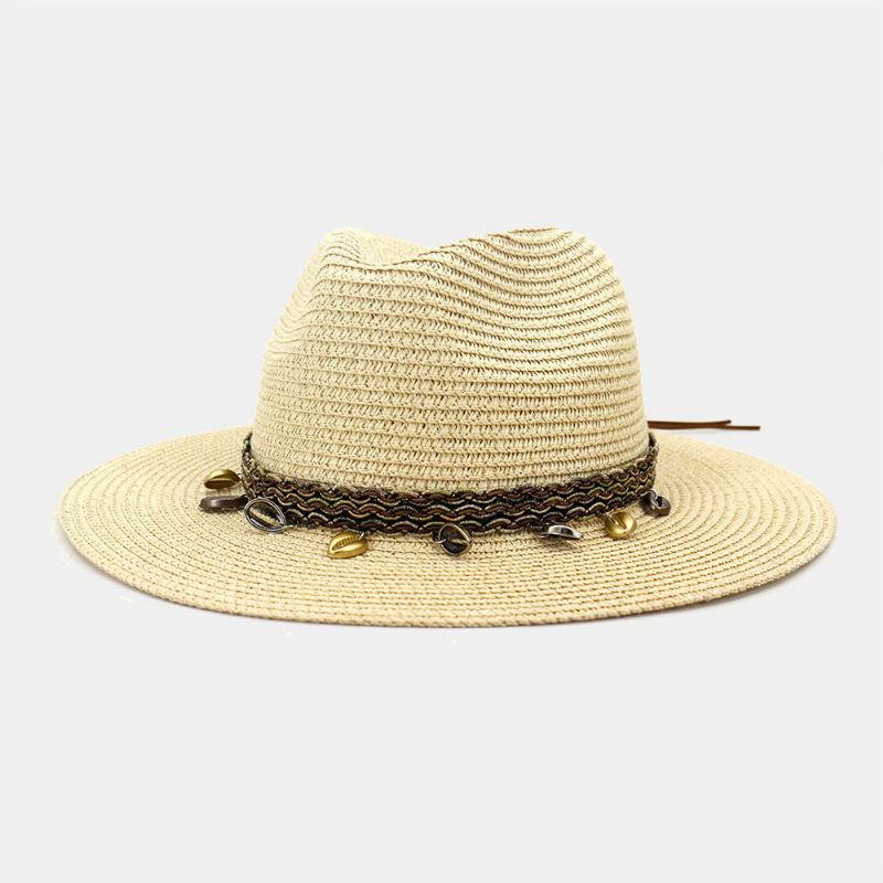 Unisex Solcreme Rejse Strand Solhat Elegant Seaside Bred Skygge Jazzhat Stråhat