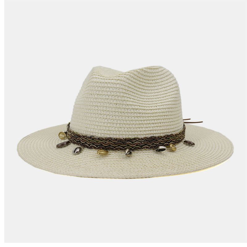 Unisex Solcreme Rejse Strand Solhat Elegant Seaside Bred Skygge Jazzhat Stråhat